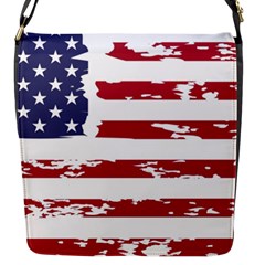 America Unite Stated Red Background Us Flags Flap Closure Messenger Bag (s)