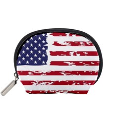 America Unite Stated Red Background Us Flags Accessory Pouch (small) by Jancukart