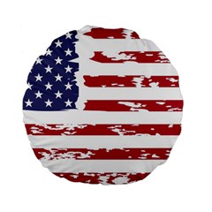 America Unite Stated Red Background Us Flags Standard 15  Premium Flano Round Cushions