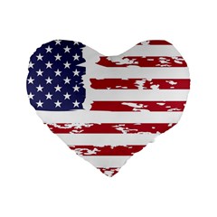 America Unite Stated Red Background Us Flags Standard 16  Premium Flano Heart Shape Cushions