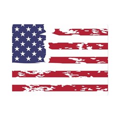 America Unite Stated Red Background Us Flags One Side Premium Plush Fleece Blanket (mini) by Jancukart