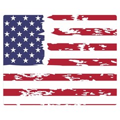 America Unite Stated Red Background Us Flags One Side Premium Plush Fleece Blanket (medium)