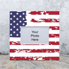 America Unite Stated Red Background Us Flags White Box Photo Frame 4  X 6 