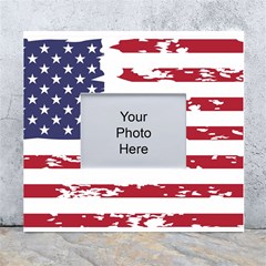 America Unite Stated Red Background Us Flags White Wall Photo Frame 5  X 7  by Jancukart