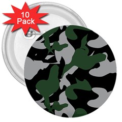 Camouflage Camo Army Soldier Pattern Military 3  Buttons (10 Pack)  by Jancukart