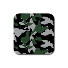 Camouflage Camo Army Soldier Pattern Military Rubber Square Coaster (4 Pack) by Jancukart