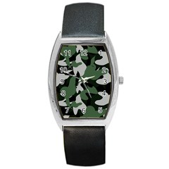 Camouflage Camo Army Soldier Pattern Military Barrel Style Metal Watch