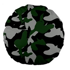 Camouflage Camo Army Soldier Pattern Military Large 18  Premium Flano Round Cushions