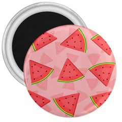 Background Watermelon Pattern Fruit Food Sweet 3  Magnets by Jancukart