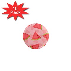 Background Watermelon Pattern Fruit Food Sweet 1  Mini Magnet (10 Pack)  by Jancukart