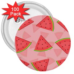 Background Watermelon Pattern Fruit Food Sweet 3  Buttons (100 Pack)  by Jancukart