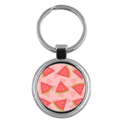 Background Watermelon Pattern Fruit Food Sweet Key Chain (round) by Jancukart