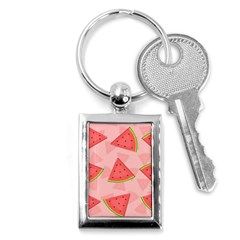 Background Watermelon Pattern Fruit Food Sweet Key Chain (rectangle) by Jancukart