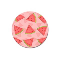 Background Watermelon Pattern Fruit Food Sweet Magnet 3  (round) by Jancukart