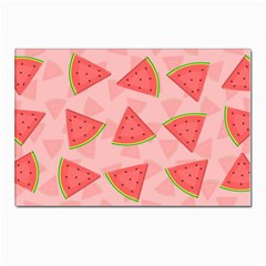 Background Watermelon Pattern Fruit Food Sweet Postcards 5  X 7  (pkg Of 10) by Jancukart