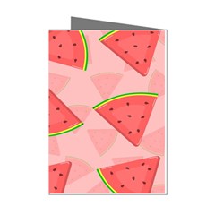 Background Watermelon Pattern Fruit Food Sweet Mini Greeting Cards (pkg Of 8) by Jancukart