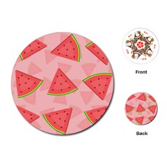 Background Watermelon Pattern Fruit Food Sweet Playing Cards Single Design (round)