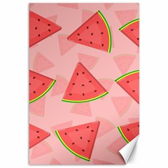 Background Watermelon Pattern Fruit Food Sweet Canvas 12  X 18 