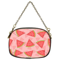 Background Watermelon Pattern Fruit Food Sweet Chain Purse (two Sides)