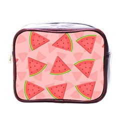 Background Watermelon Pattern Fruit Food Sweet Mini Toiletries Bag (one Side)