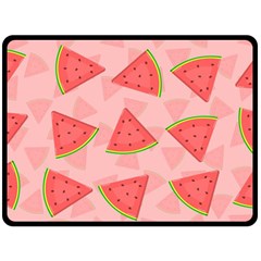 Background Watermelon Pattern Fruit Food Sweet One Side Fleece Blanket (large)