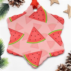 Background Watermelon Pattern Fruit Food Sweet Ornament (snowflake)