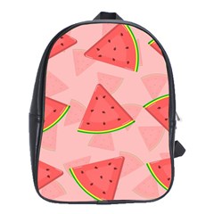 Background Watermelon Pattern Fruit Food Sweet School Bag (xl) by Jancukart