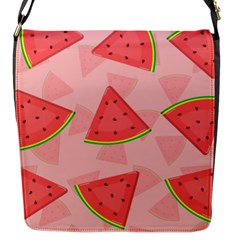 Background Watermelon Pattern Fruit Food Sweet Flap Closure Messenger Bag (s)