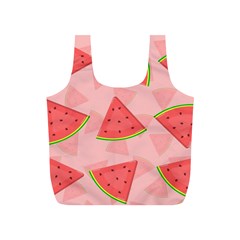 Background Watermelon Pattern Fruit Food Sweet Full Print Recycle Bag (s) by Jancukart