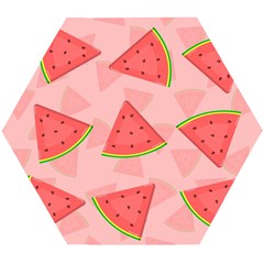 Background Watermelon Pattern Fruit Food Sweet Wooden Puzzle Hexagon by Jancukart