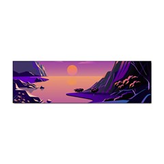 Sunset Sea Ocean Purple Pink Flowers Stone Sticker Bumper (100 Pack)