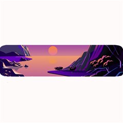 Sunset Sea Ocean Purple Pink Flowers Stone Large Bar Mat