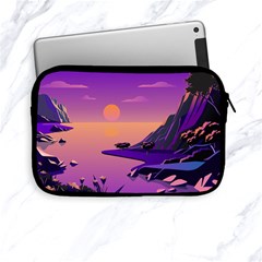 Sunset Sea Ocean Purple Pink Flowers Stone Apple Ipad Mini Zipper Cases by Jancukart