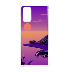 Sunset Sea Ocean Purple Pink Flowers Stone Samsung Galaxy Note 20 Tpu Uv Case by Jancukart