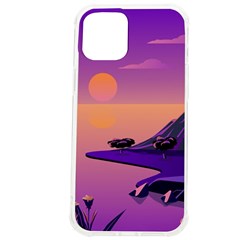 Sunset Sea Ocean Purple Pink Flowers Stone Iphone 12 Pro Max Tpu Uv Print Case by Jancukart