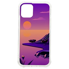 Sunset Sea Ocean Purple Pink Flowers Stone Iphone 12 Mini Tpu Uv Print Case	