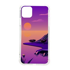 Sunset Sea Ocean Purple Pink Flowers Stone Iphone 11 Pro Max 6 5 Inch Tpu Uv Print Case by Jancukart