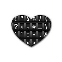 Timeline Character Symbols Alphabet Literacy Read Rubber Heart Coaster (4 Pack) by Jancukart