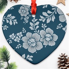 Flowers Design Floral Pattern Stems Plants Ornament (heart)