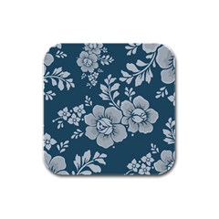 Flowers Design Floral Pattern Stems Plants Rubber Square Coaster (4 Pack) by Jancukart