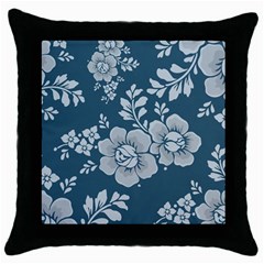 Flowers Design Floral Pattern Stems Plants Throw Pillow Case (black)