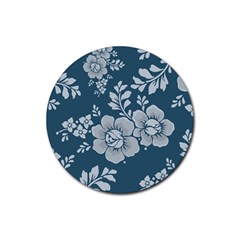 Flowers Design Floral Pattern Stems Plants Rubber Round Coaster (4 Pack) by Jancukart