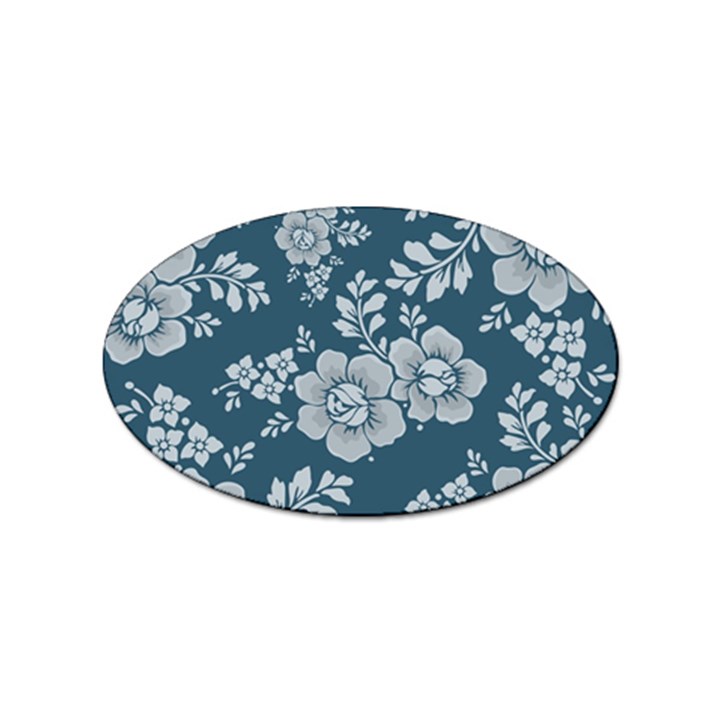 Flowers Design Floral Pattern Stems Plants Sticker Oval (100 pack)