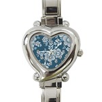 Flowers Design Floral Pattern Stems Plants Heart Italian Charm Watch Front