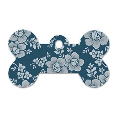 Flowers Design Floral Pattern Stems Plants Dog Tag Bone (two Sides)