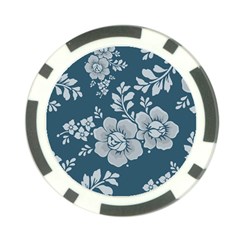 Flowers Design Floral Pattern Stems Plants Poker Chip Card Guard