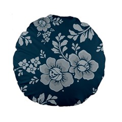 Flowers Design Floral Pattern Stems Plants Standard 15  Premium Round Cushions