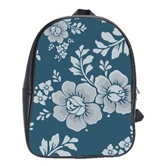 Flowers Design Floral Pattern Stems Plants School Bag (xl)