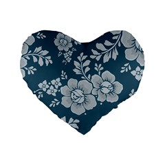 Flowers Design Floral Pattern Stems Plants Standard 16  Premium Heart Shape Cushions