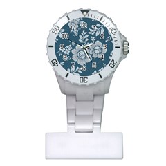 Flowers Design Floral Pattern Stems Plants Plastic Nurses Watch